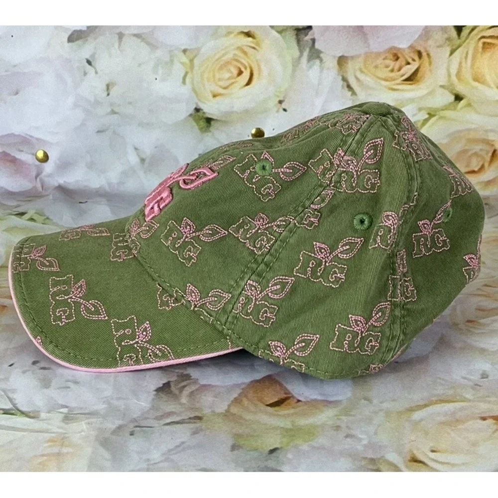 Realtree Girl Embroidered Hat Green Pink RG Cap Adjustable Strapback OS Cotton